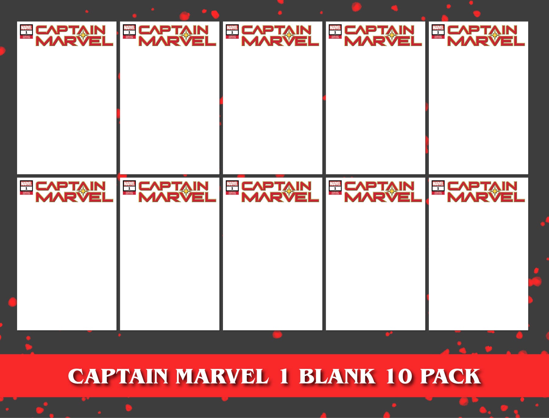 [10 PACK] CAPTAIN MARVEL #1 UNKNOWN COMIC BOOKS BLUERAINBOW EXCLUSIVE BLANK (02/15/2023)