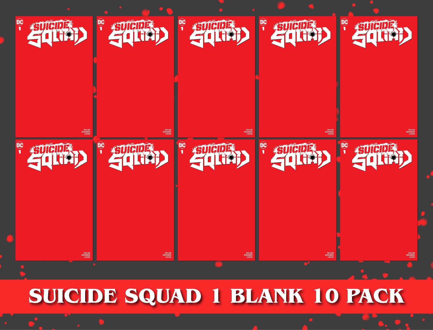 [10 PACK] SUICIDE SQUAD #1 UNKNOWN COMICS RED BLANK EXCLUSIVE VAR (02/15/2023)