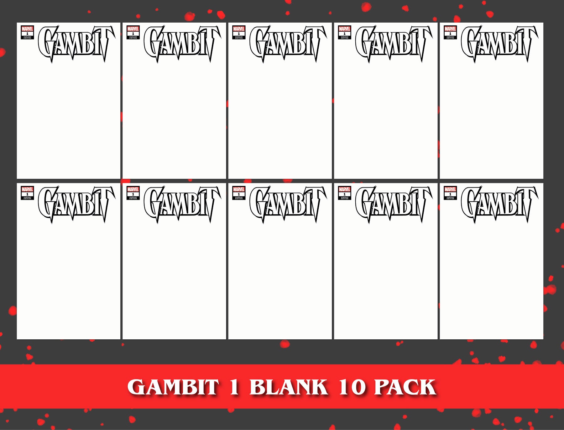 [10 PACK] GAMBIT 1 UNKNOWN COMICS BLANK EXCLUSIVE VAR (02/15/2023)