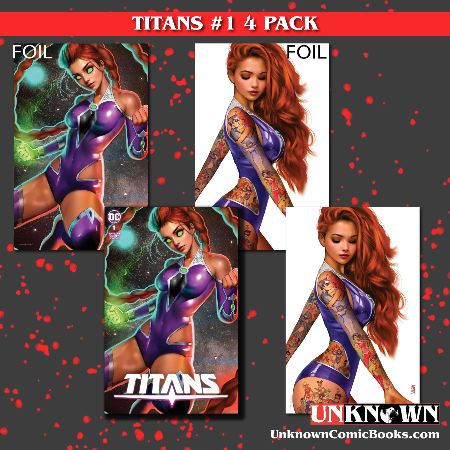 [4 PACK] SIGNED W/ COA TITANS #1 NATHAN SZERDY (616) EXCLUSIVE VAR (01/31/2024) (06/28/2023)