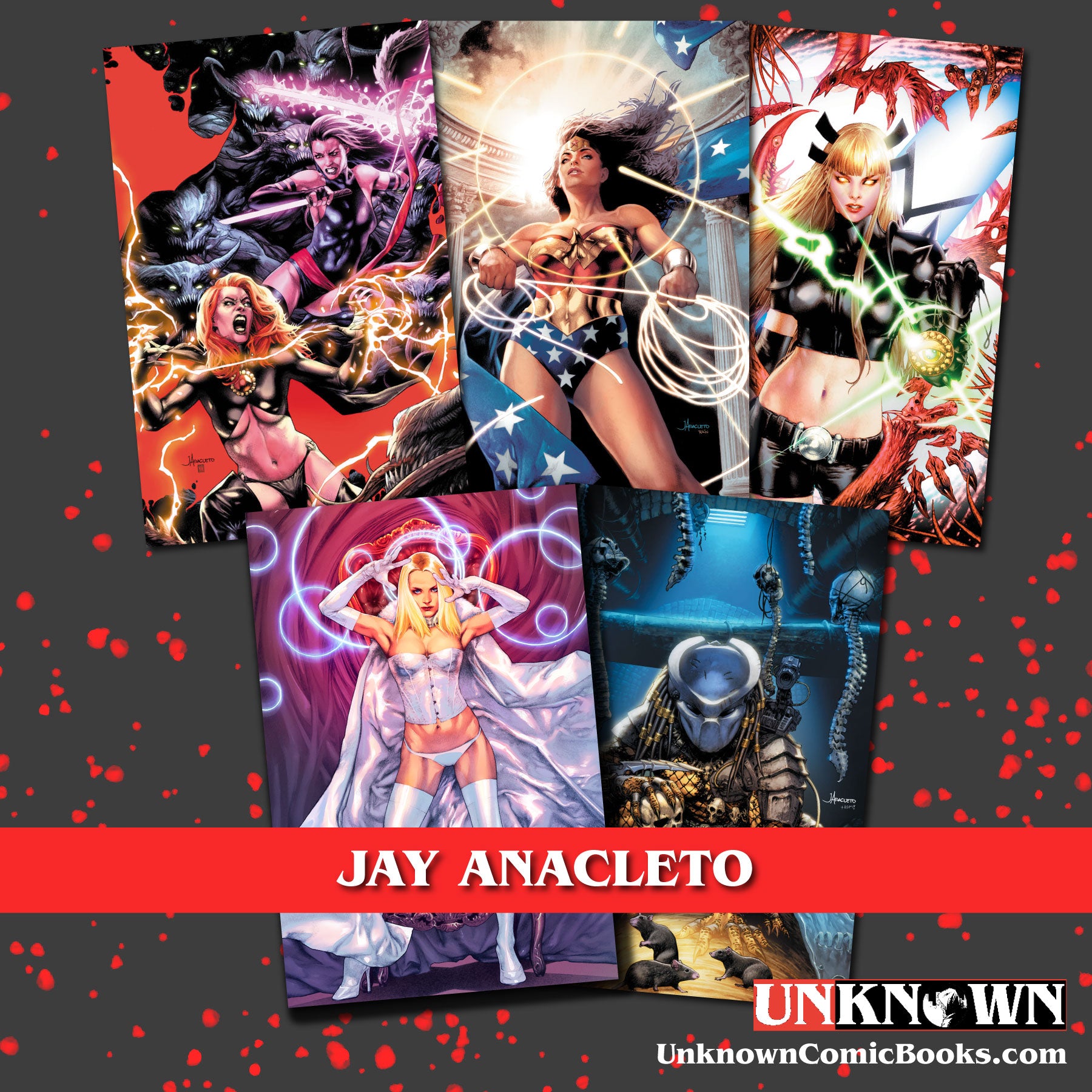 [5 PACK] UNKNOWN COMICS MYSTERY THEMED 👉🎨JAY ANACLETO ARTIST EXCLUSIVE BOX 👉VIRGIN (12/21/2022)