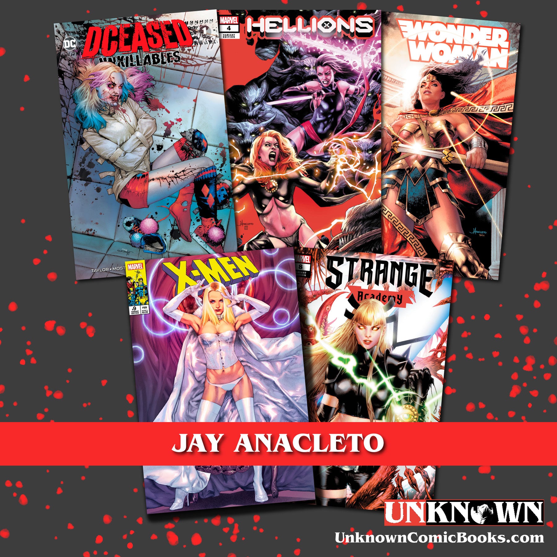 [5 PACK] UNKNOWN COMICS MYSTERY THEMED 👉🎨JAY ANACLETO ARTIST EXCLUSIVE BOX 👉TRADE (12/21/2022)