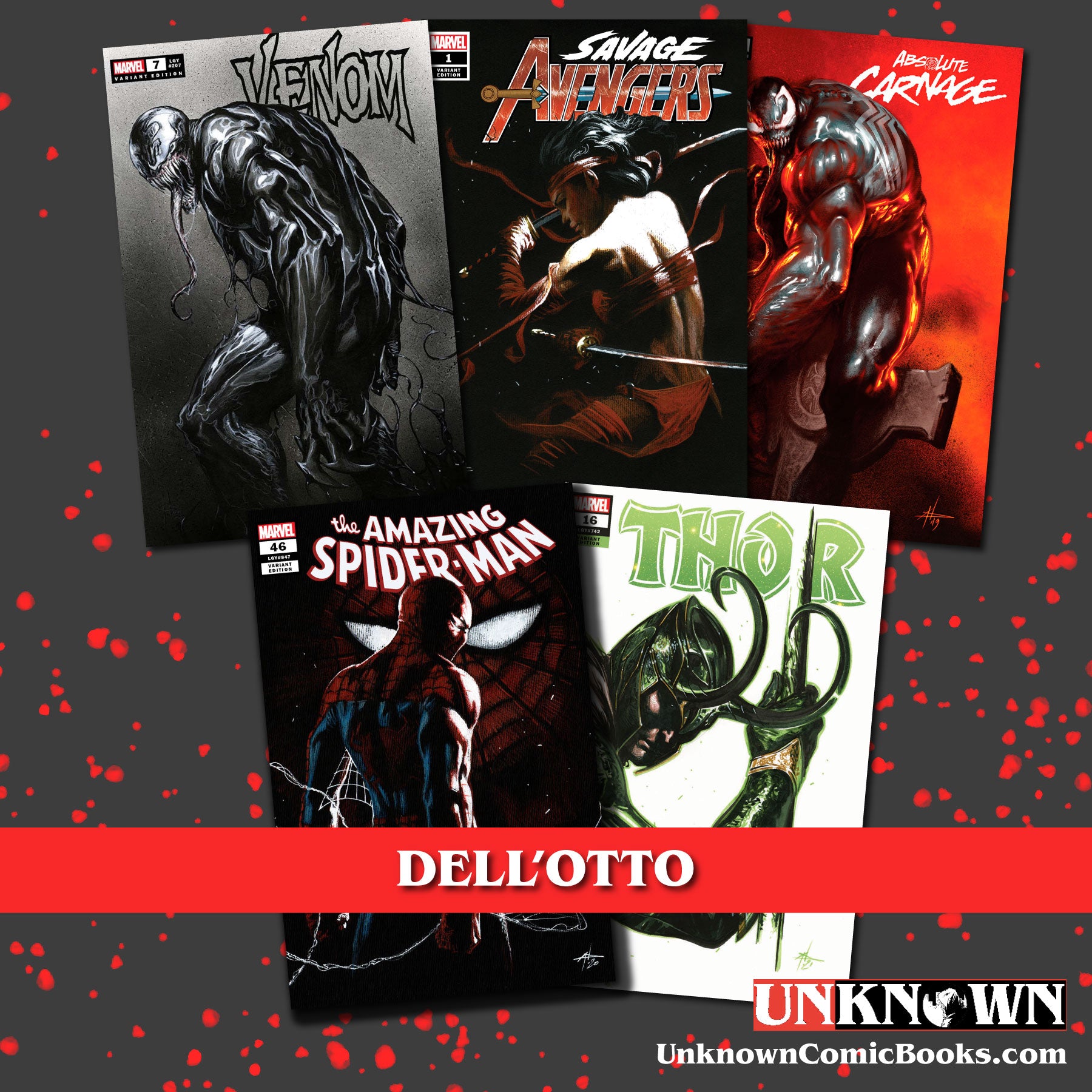[5 PACK] UNKNOWN COMICS MYSTERY THEMED 👉🎨DELL'OTTO ARTIST EXCLUSIVE BOX 👉TRADE (12/21/2022)