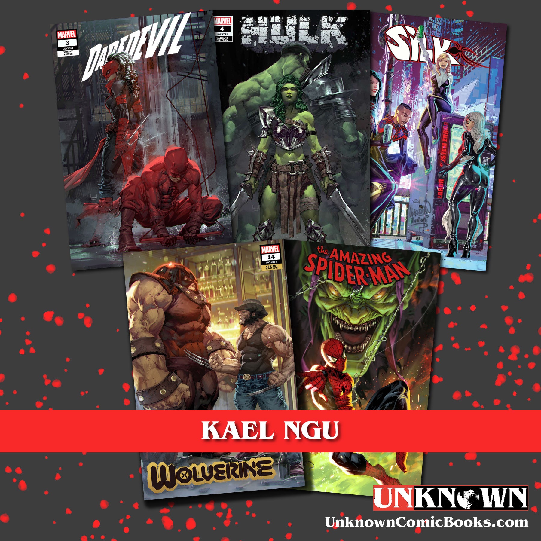 [5 PACK] UNKNOWN COMICS MYSTERY THEMED 👉🎨KAEL NGU ARTIST EXCLUSIVE BOX 👉TRADE (12/21/2022)