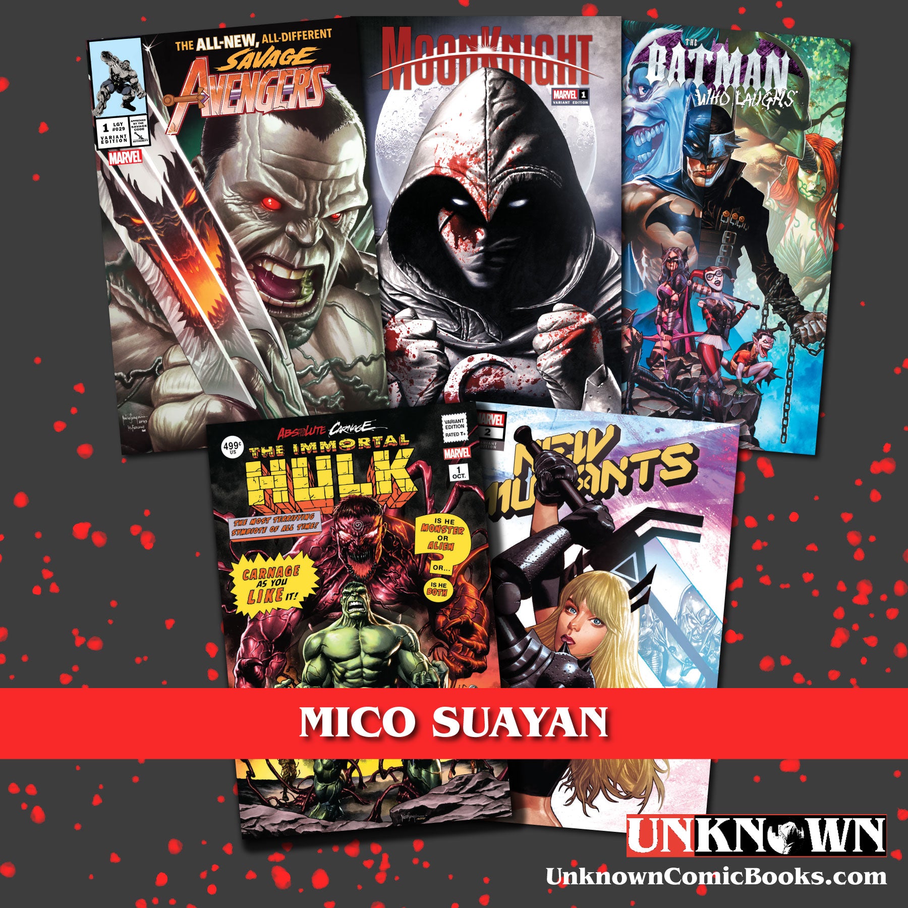 [5 PACK] UNKNOWN COMICS MYSTERY THEMED 👉🎨MICO SUAYAN ARTIST EXCLUSIVE BOX 👉TRADE (12/21/2022)
