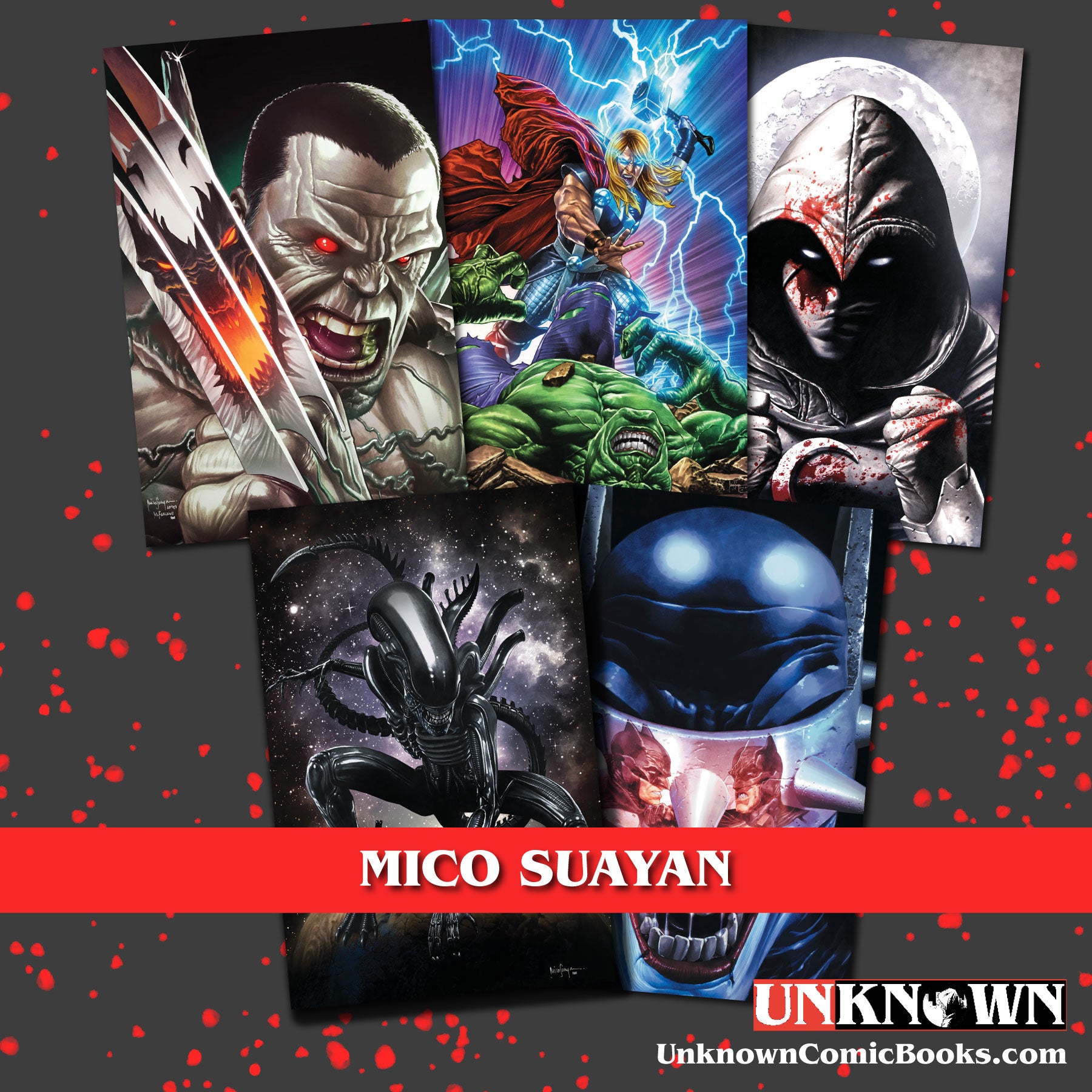 [5 PACK] UNKNOWN COMICS MYSTERY THEMED 👉🎨MICO SUAYAN ARTIST EXCLUSIVE BOX 👉VIRGIN (12/21/2022)