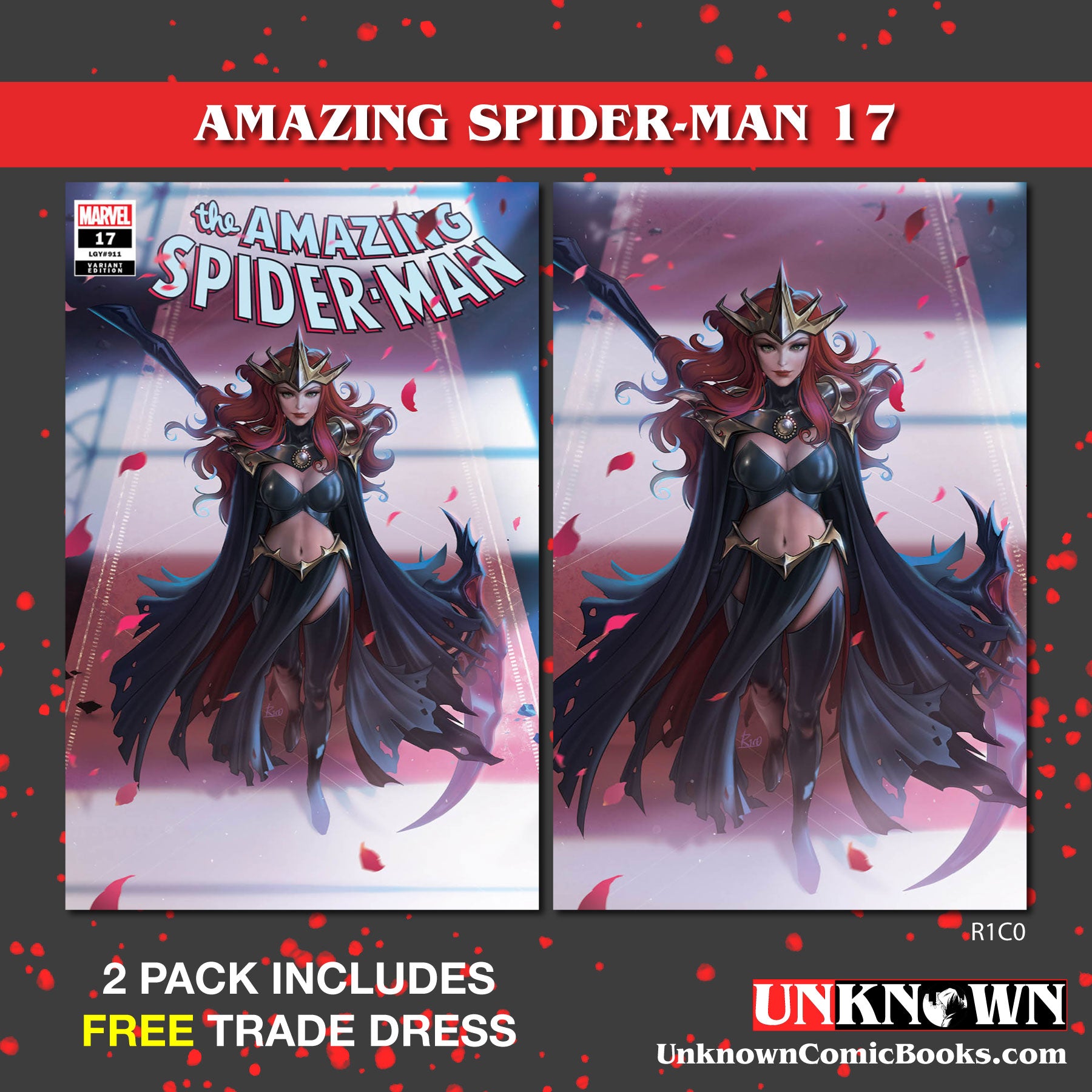 [2 PACK] **FREE TRADE DRESS** AMAZING SPIDER-MAN #17 [DWB] UNKNOWN COMICS R1C0 EXCLUSIVE VAR (01/11/2023)