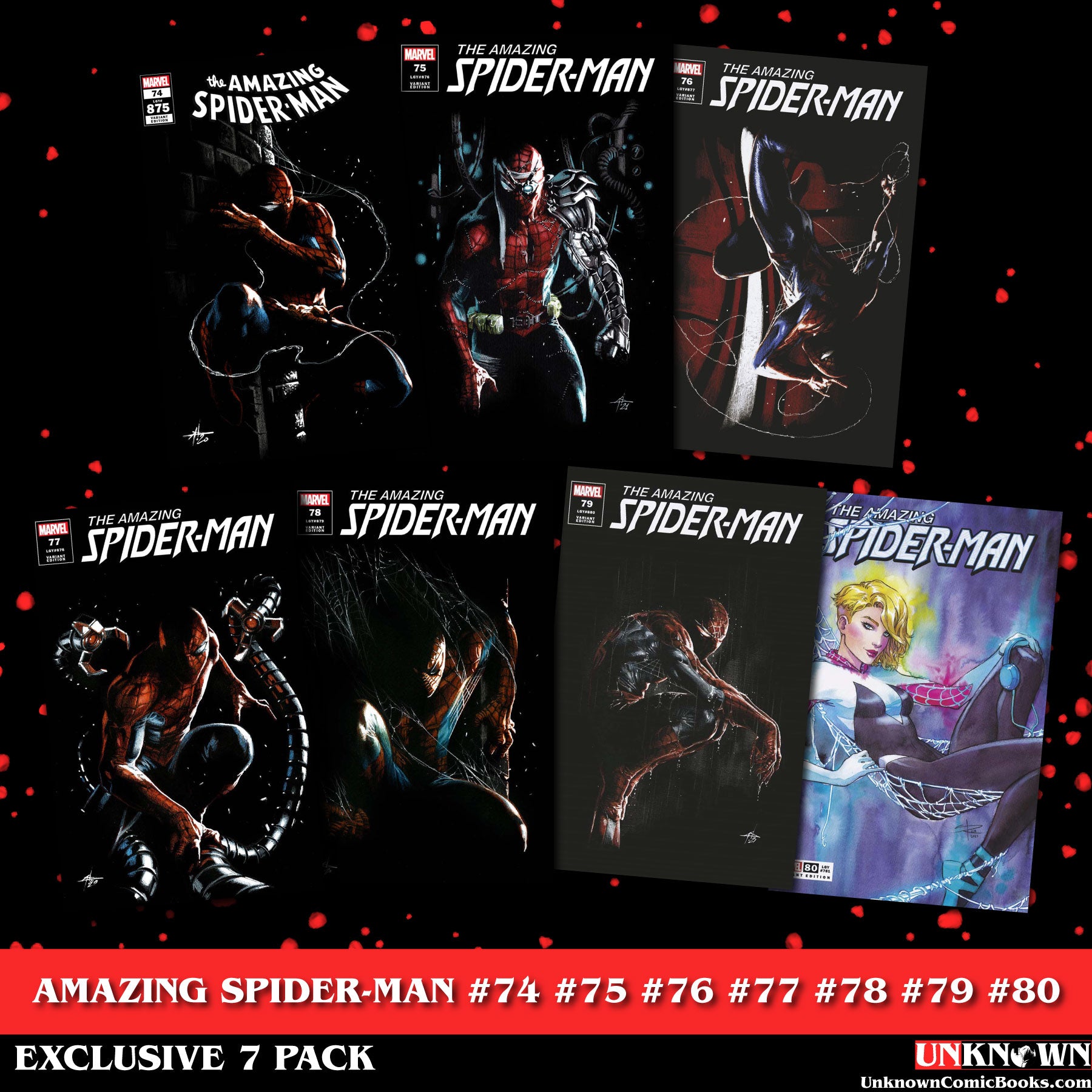 [7 PACK] AMAZING SPIDER-MAN (#74-#80) 74, 75, 76, 77, 78, 79, 80 UNKNOWN COMICS EXCLUSIVE VAR (12/01/2021)
