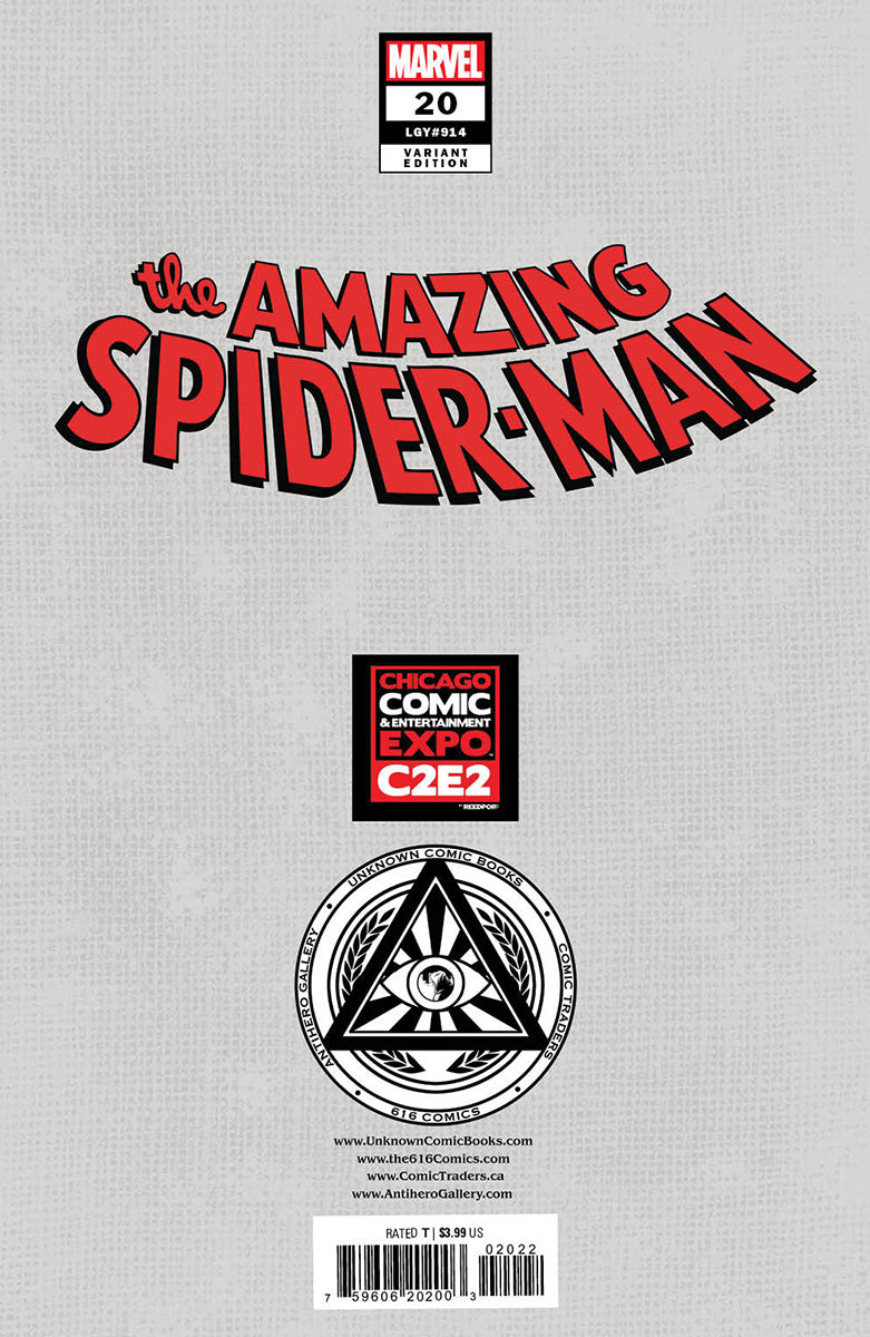 AMAZING SPIDER-MAN #20 UNKNOWN COMICS DAVID NAKAYAMA EXCLUSIVE COLOR BLEED MEGACON EXCLUSIVE VIRGIN VAR (05/03/2023)