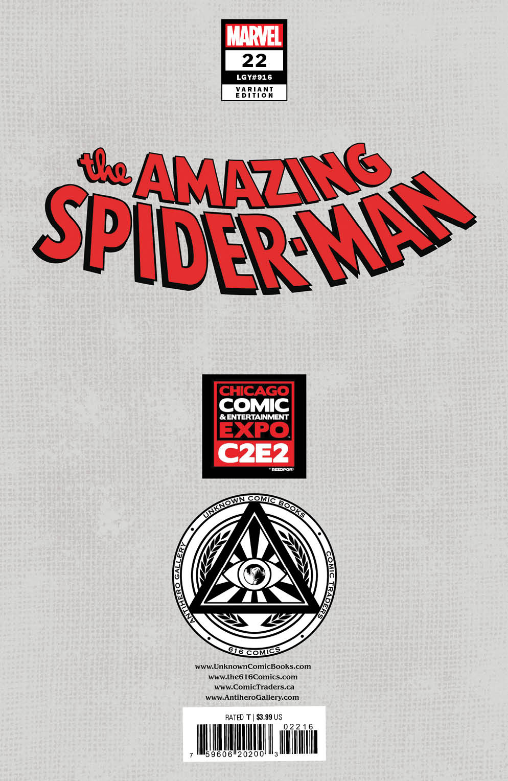 AMAZING SPIDER-MAN #22 UNKNOWN COMICS DAVID NAKAYAMA EXCLUSIVE COLOR BLEED MEGACON EXCLUSIVE VIRGIN VAR (05/03/2023)