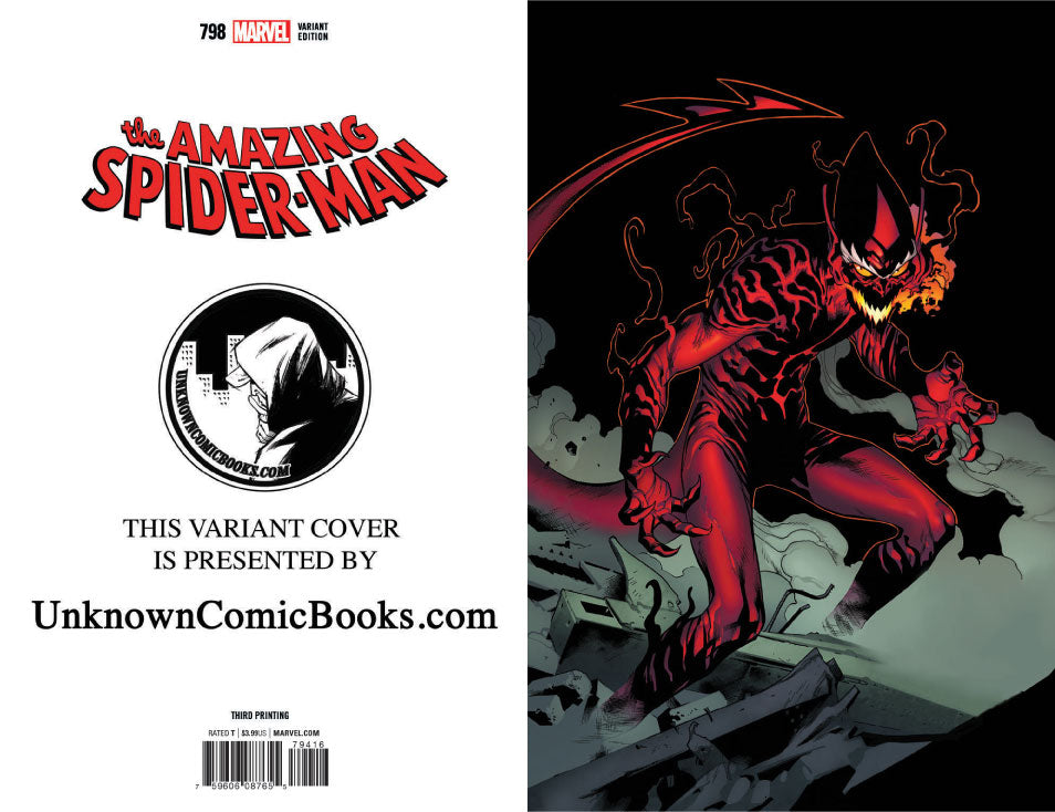 AMAZING SPIDER-MAN #798 UNKNOWN COMIC BOOKS 3RD PTG VIRGIN EXCLUSIVE 5/23/2018