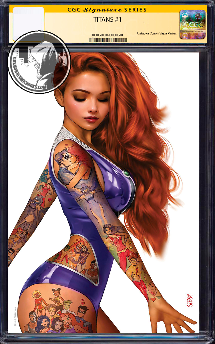 TITANS #1 NATHAN SZERDY (616) EXCLUSIVE TATTOO VIRGIN VAR CGC 9.6+ YELLOW LABEL (01/31/2024)