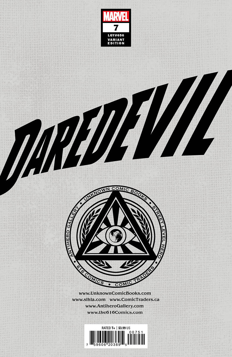 DAREDEVIL #7 UNKNOWN COMICS TYLER KIRKHAM EXCLUSIVE VIRGIN VAR (01/11/2023)