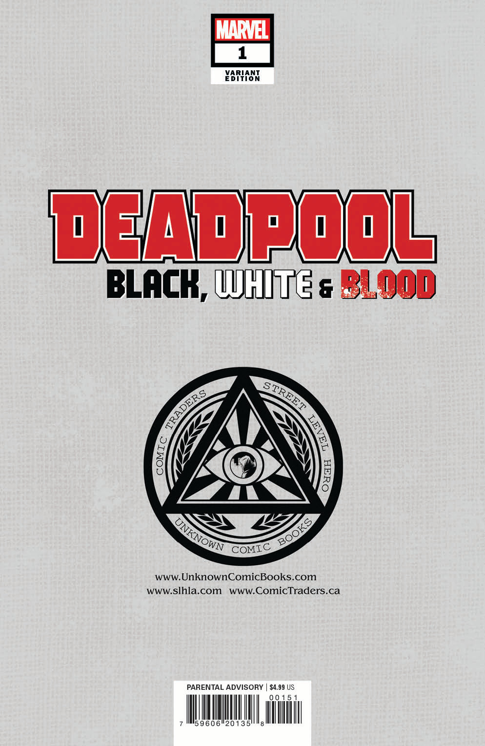 DEADPOOL BLACK WHITE BLOOD #1 (OF 5) UNKNOWN COMICS TYLER KIRKHAM EXCLUSIVE VAR (08/04/2021)