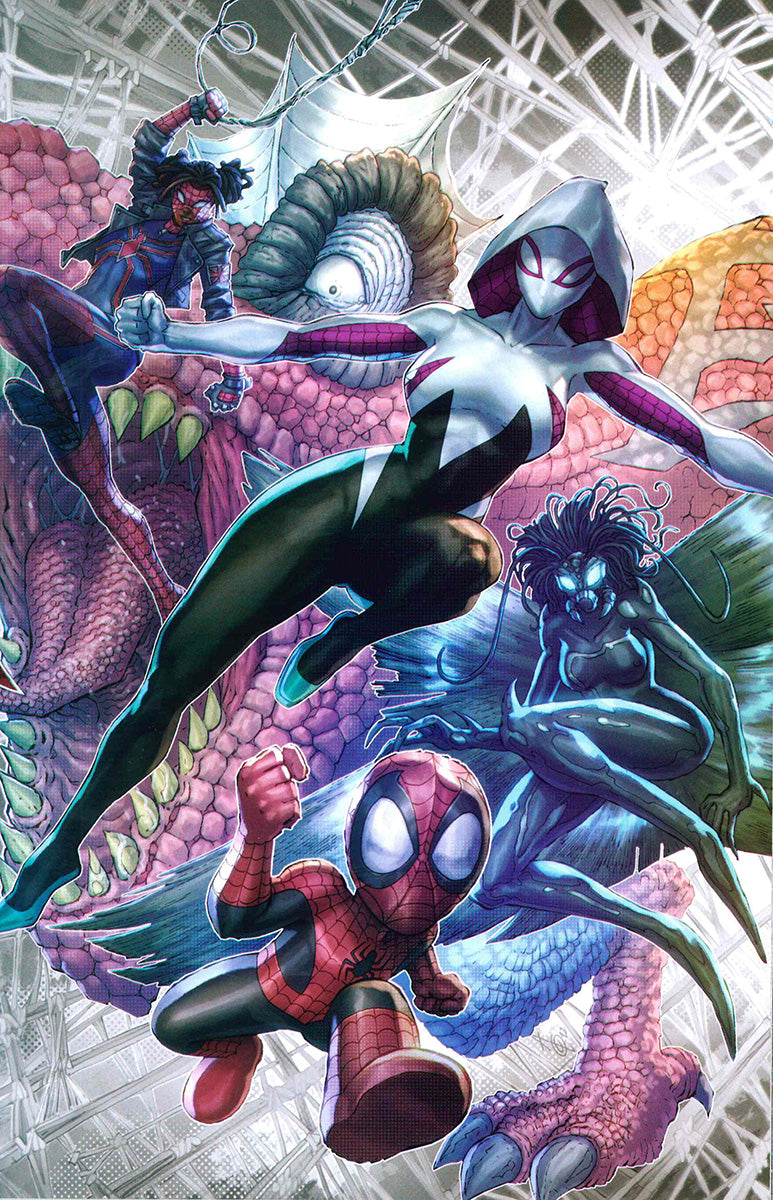 EDGE OF SPIDER-VERSE ALAN QUAH NYCC EXCLUSIVE SET OF FIVE COVERS VIRGIN COLOR SPLASH[LMT EDI] (12/07/2022)