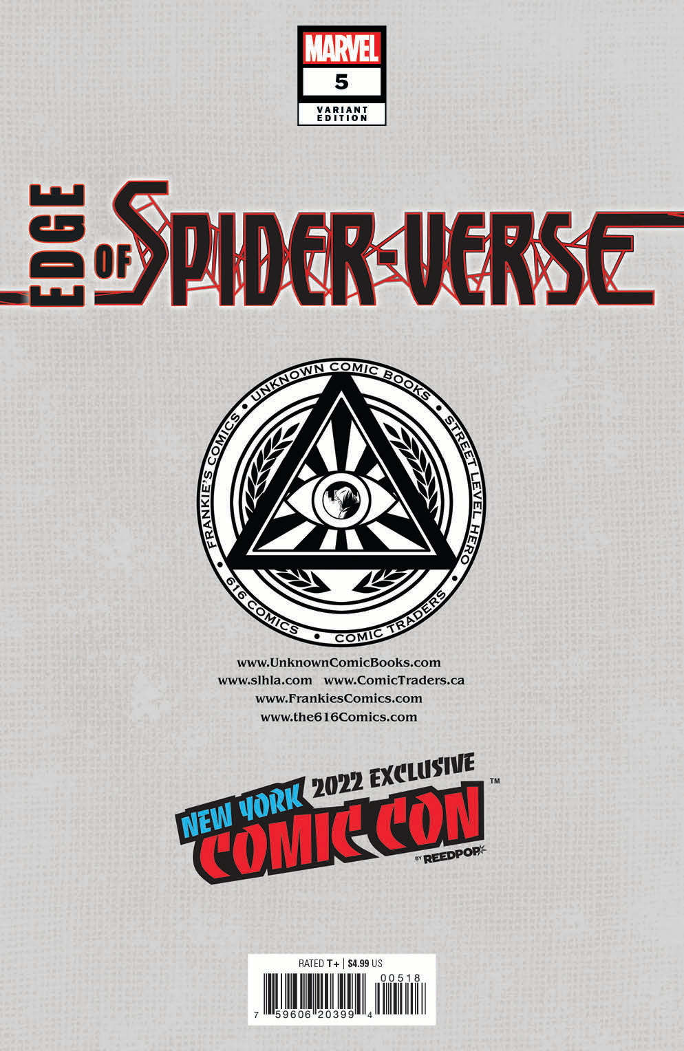 [5 PACK] EDGE OF SPIDER-VERSE (#1-#5) 1, 2, 3, 4, 5 UNKNOWN COMICS TYLER KIRKHAM EXCLUSIVE C2E2/NYCC BUNDLE (10/19/2022)