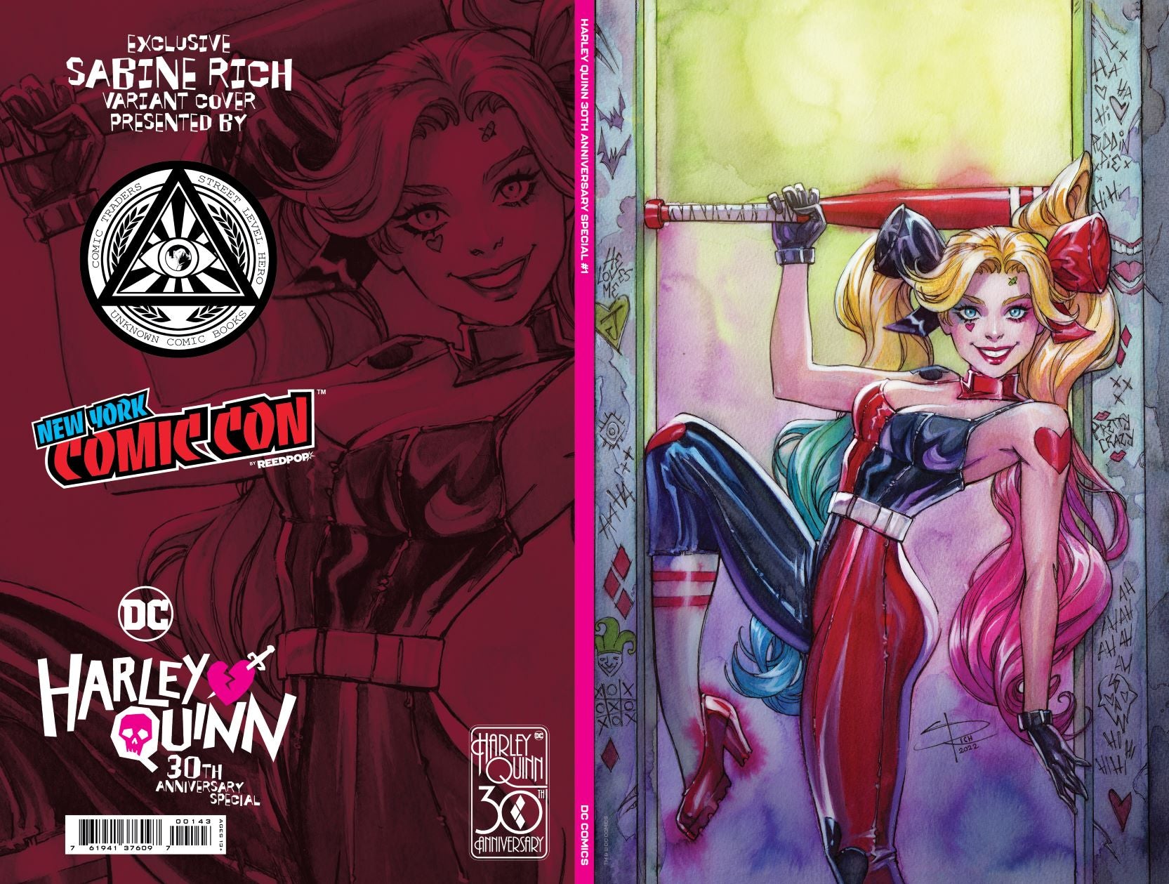 HARLEY QUINN 30TH ANNIVERSARY SPECIAL #1 (ONE SHOT) UNKNOWN COMICS SABINE RICH EXCLUSIVE NYCC 2022 FOIL VIRGIN VAR (11/02/2022)
