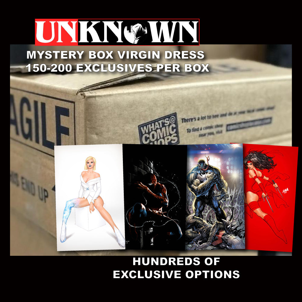 STORE EXCLUSIVE STARTER SET: MIXED CASE OF EXCLUSIVE COMIC BOOKS VIRGIN / MINIMAL ESTIMATED 120-200 COMICS (01/08/2025)