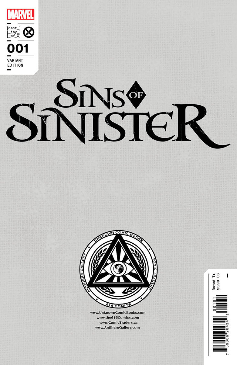 [2 PACK] **FREE TRADE DRESS** SINS OF SINISTER #1 UNKNOWN COMICS KAARE ANDREWS EXCLUSIVE VAR (01/25/2023)