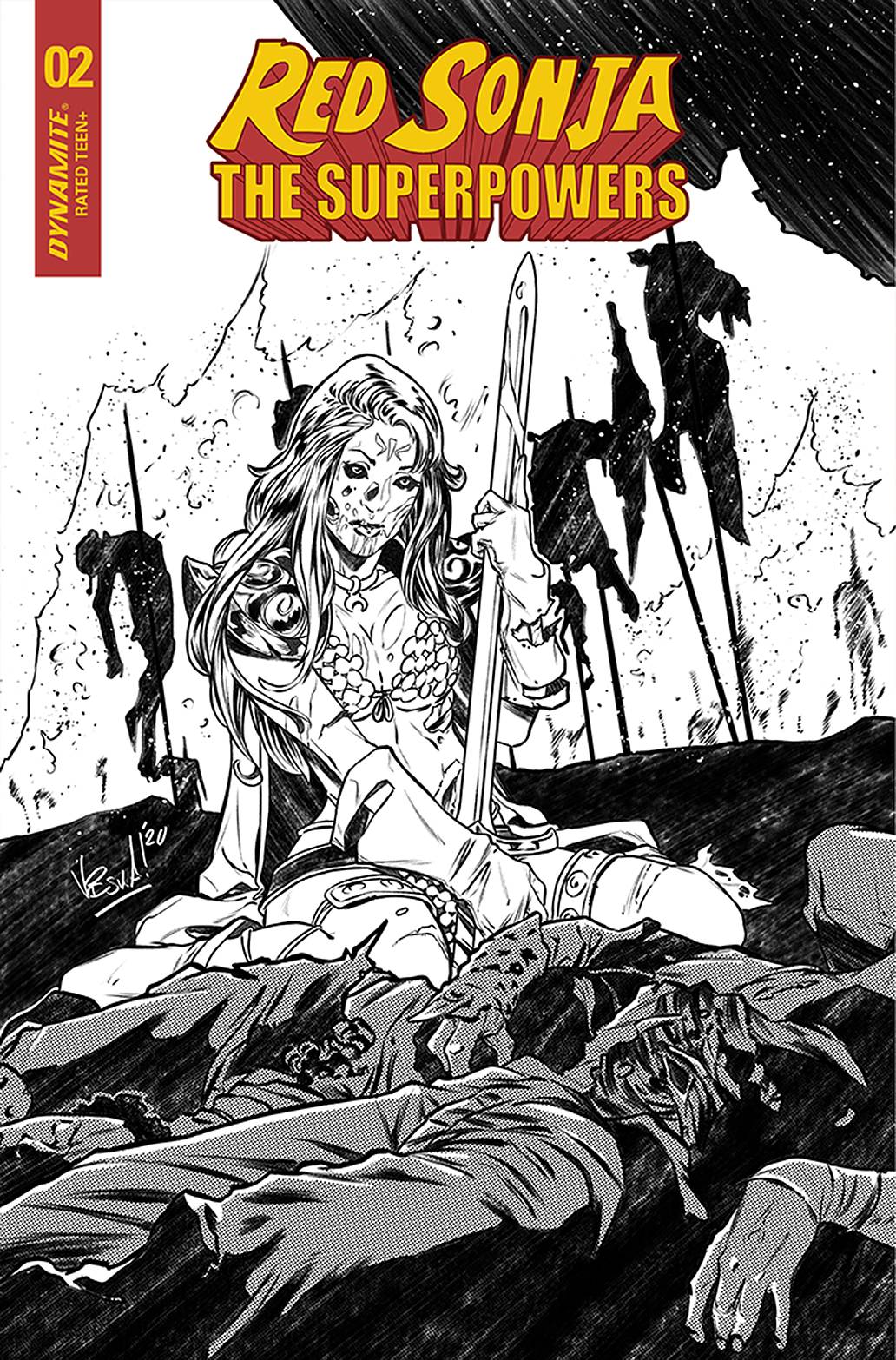 (RATIO) RED SONJA THE SUPERPOWERS #2 FEDERICI B&W INCV (1:30) (02/10/2021)