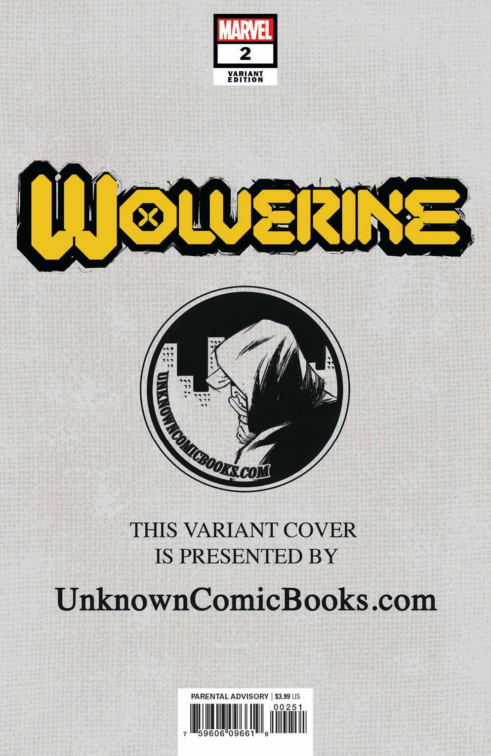 WOLVERINE #2 UNKNOWN COMICS INHYUK LEE EXCLUSIVE VAR DX (03/25/2020)