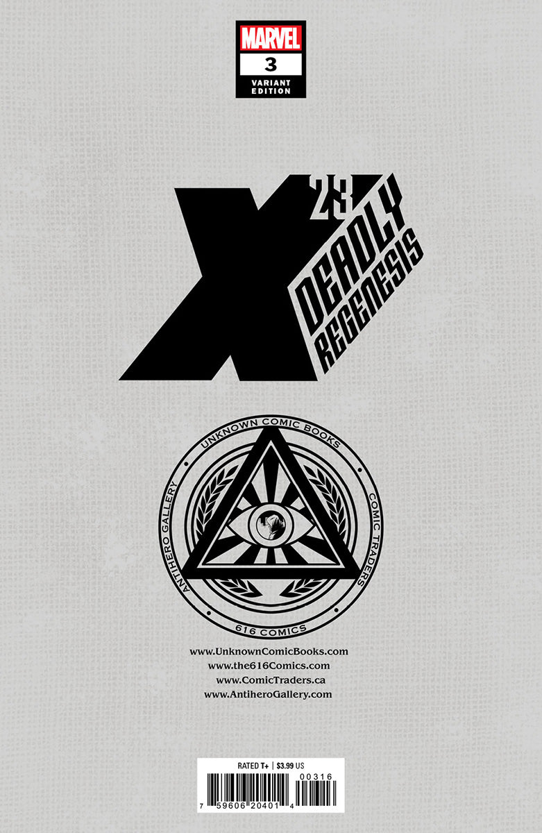 X-23: DEADLY REGENESIS #3 UNKNOWN COMICS LESLEY LERIX EXCLUSIVE VIRGIN VAR (05/31/2023)